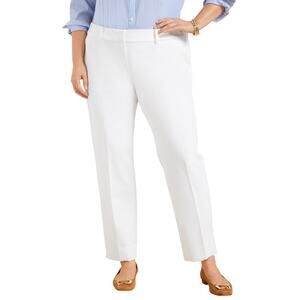 NWT talbots Hampshire ankle picket lined white dress pants stretch comfort 14